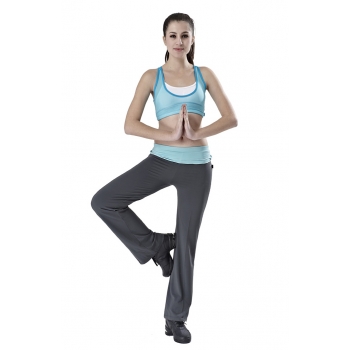 Yoga Workout clothes(Sexy Blue Silk Mesh vest+Trousers)